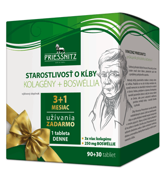 Priessnitz® Staroslivosť o kĺby, Kolagény+Boswéllia 90+30 tabliet