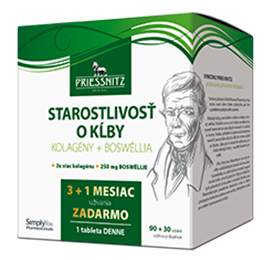 Priessnitz® Staroslivosť o kĺby, Kolagény+Boswéllia 90+30 tabliet